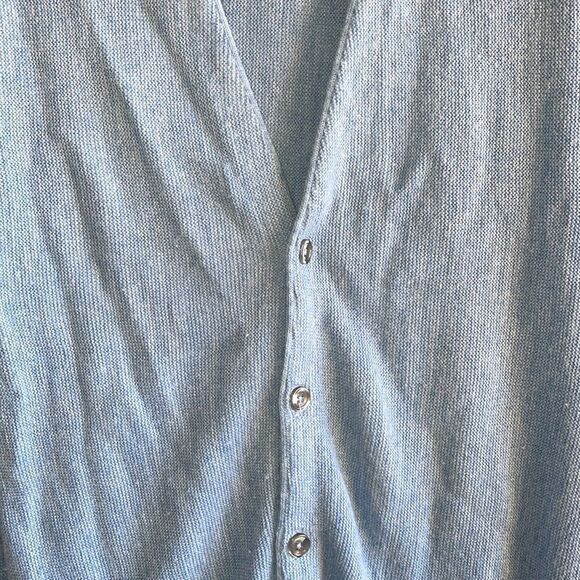 CYFRESS LINKS Men Large Cardigan 100% Acrylic Bottoms Down Long Sleeve Gray - Picture 6 of 6